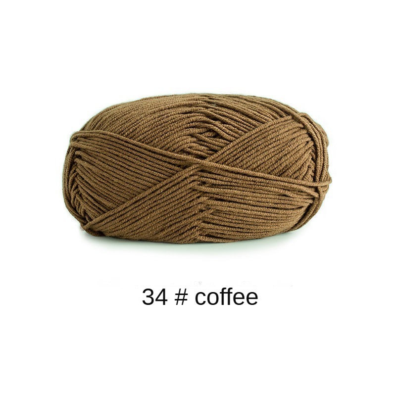 Orange Yellow Brown 4-ply combed Cotton &  Acrylic hand knitting yarn 50g hand-woven gift crochet rod hat scarf sweater handmade gift-HOOKSTH