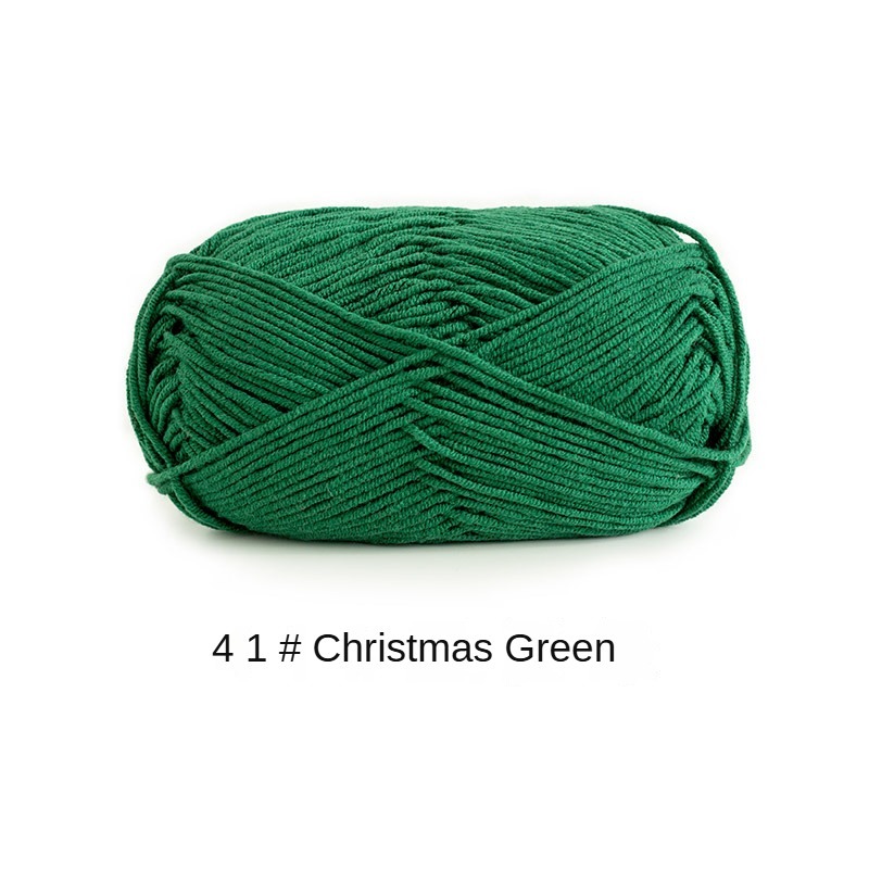 Green Cyan 4-ply combed Cotton &  Acrylic hand knitting yarn 50g hand-woven gift crochet rod hat scarf sweater handmade gift-HOOKSTH