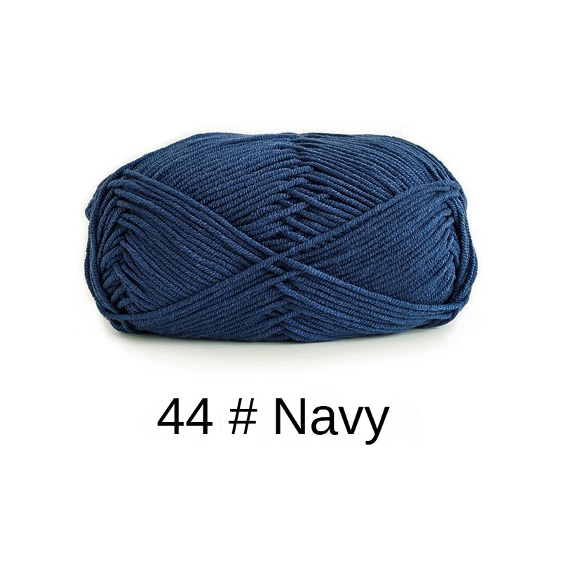 Blue 4-ply combed Cotton &  Acrylic hand knitting yarn 50g hand-woven gift crochet rod hat scarf sweater handmade gift-HOOKSTH