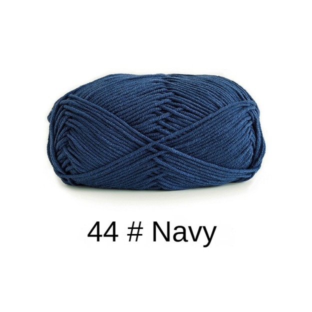 Blue 4-ply combed Cotton &  Acrylic hand knitting yarn 50g hand-woven gift crochet rod hat scarf sweater handmade gift-HOOKSTH