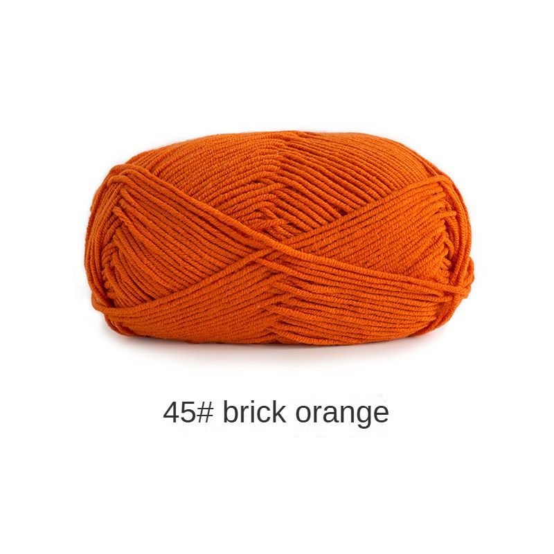 Orange Yellow Brown 4-ply combed Cotton &  Acrylic hand knitting yarn 50g hand-woven gift crochet rod hat scarf sweater handmade gift-HOOKSTH