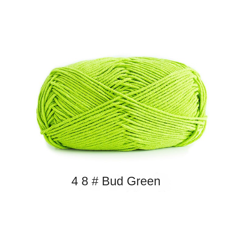 Green Cyan 4 strands of milk combed cotton medium and coarse wool ball hand-woven 50g crochet rod hat scarf sweater handmade gift