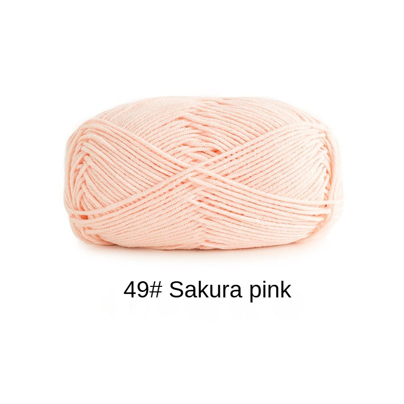 4-ply combed Cotton &  Acrylic hand knitting yarn 50g hand-woven gift crochet rod hat scarf sweater handmade gift-HOOKSTH