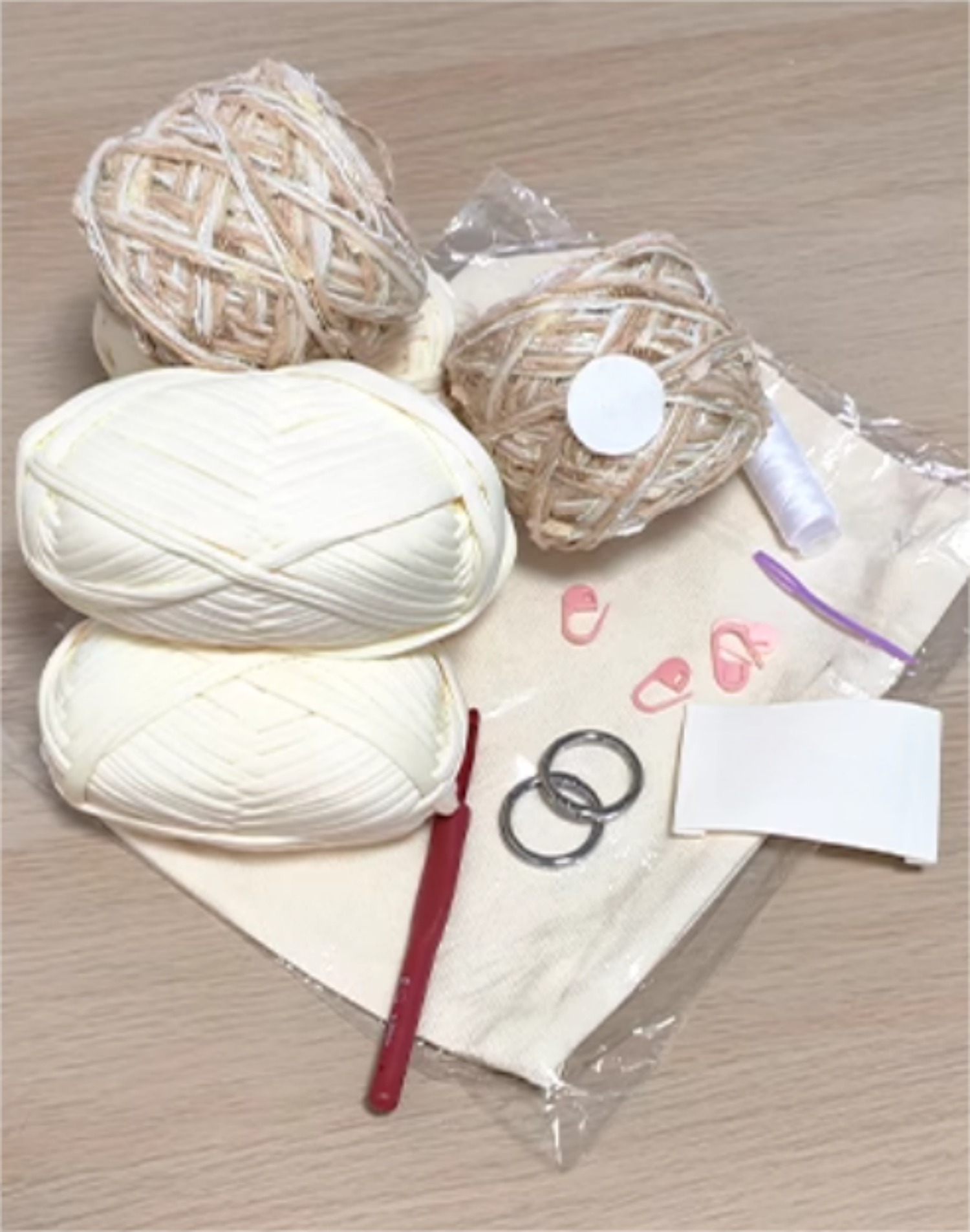 Hand mixed thread flower bag DIY material bag crocheted shoulder handmade gift original-HOOKSTH