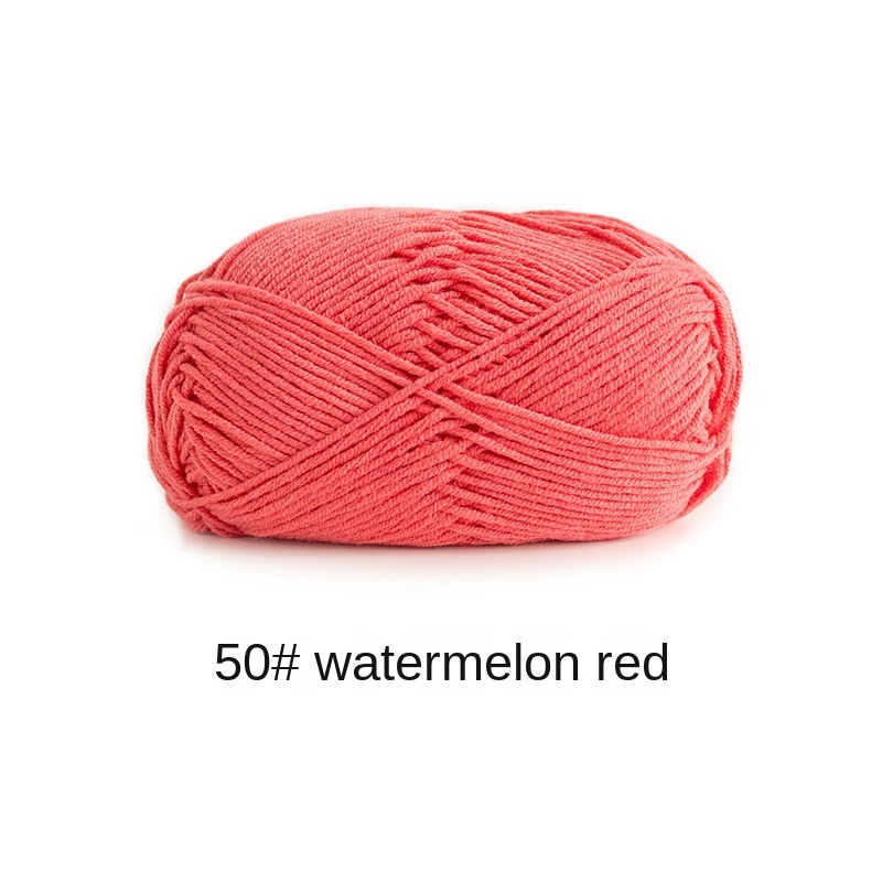 4-ply combed Cotton &  Acrylic hand knitting yarn 50g hand-woven gift crochet rod hat scarf sweater handmade gift-HOOKSTH