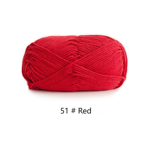 4-ply combed Cotton &  Acrylic hand knitting yarn 50g hand-woven gift crochet rod hat scarf sweater handmade gift-HOOKSTH