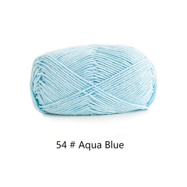 Blue 4-ply combed Cotton &  Acrylic hand knitting yarn 50g hand-woven gift crochet rod hat scarf sweater handmade gift-HOOKSTH