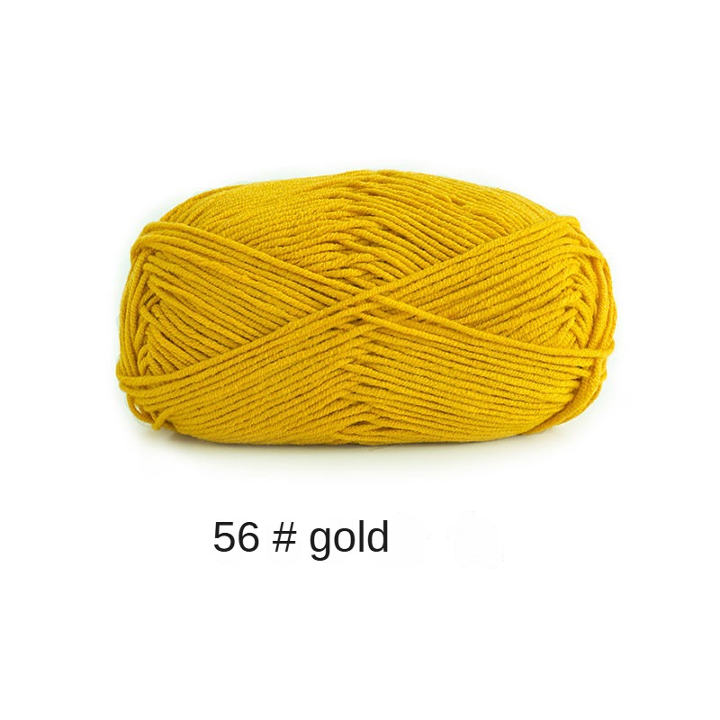 Orange Yellow Brown 4 strands of milk combed cotton medium and coarse wool ball hand-woven 50g crochet rod hat scarf sweater handmade gift