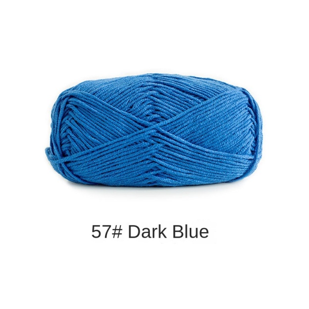 Blue 4-ply combed Cotton &  Acrylic hand knitting yarn 50g hand-woven gift crochet rod hat scarf sweater handmade gift-HOOKSTH