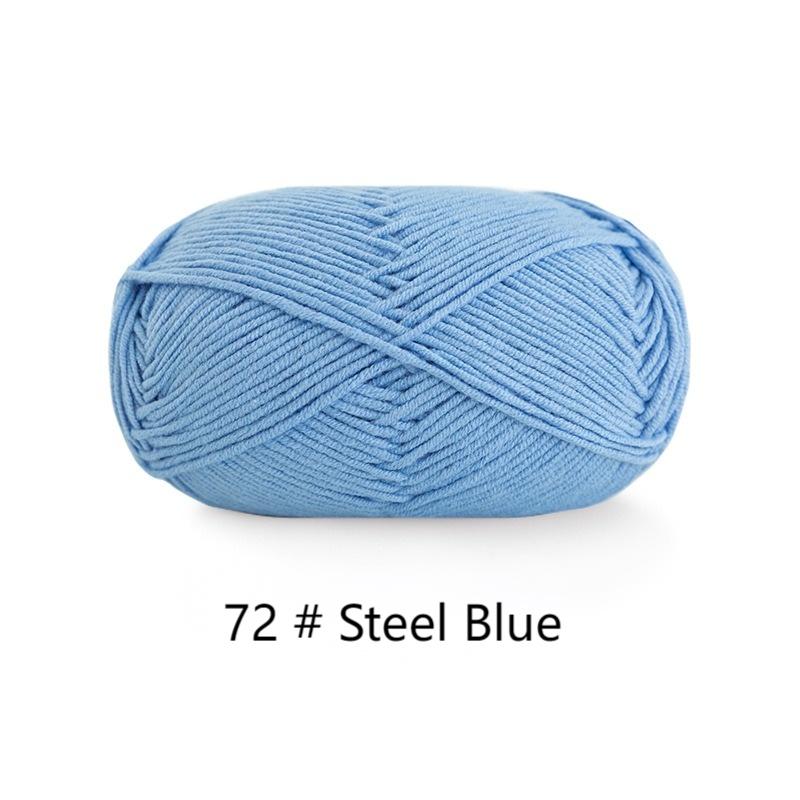 Blue Cyan 4 strands of milk combed cotton medium and coarse wool ball 