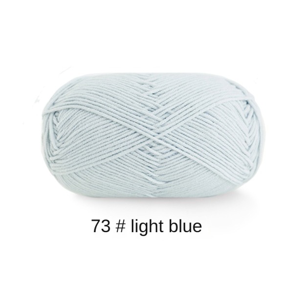 Blue 4-ply combed Cotton &  Acrylic hand knitting yarn 50g hand-woven gift crochet rod hat scarf sweater handmade gift-HOOKSTH