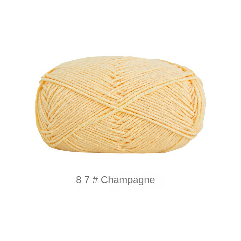 Orange Yellow Brown 4 strands of milk combed cotton medium and coarse wool ball hand-woven 50g crochet rod hat scarf sweater handmade gift