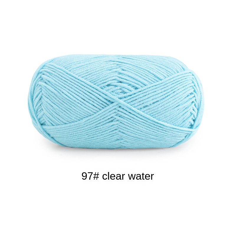 Blue 4-ply combed Cotton &  Acrylic hand knitting yarn 50g hand-woven gift crochet rod hat scarf sweater handmade gift-HOOKSTH