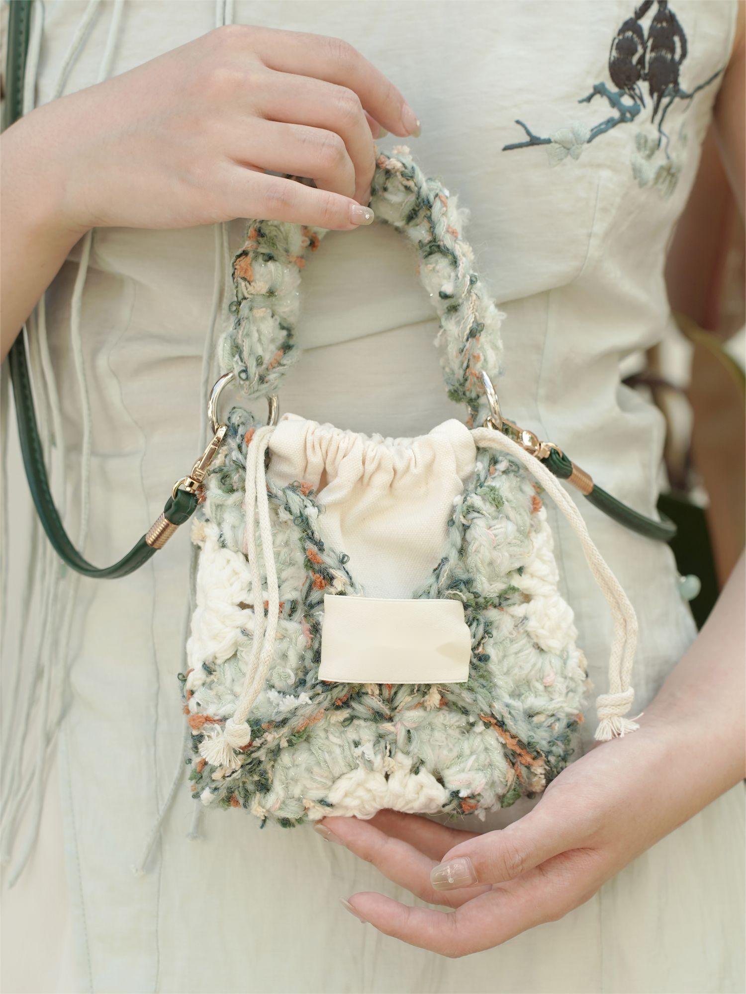 Hand Mixed Thread Square Bag DIY Material Pack Hand Knitted Crocheted Birthday Valentine's Day Gift Original-HOOKSTH