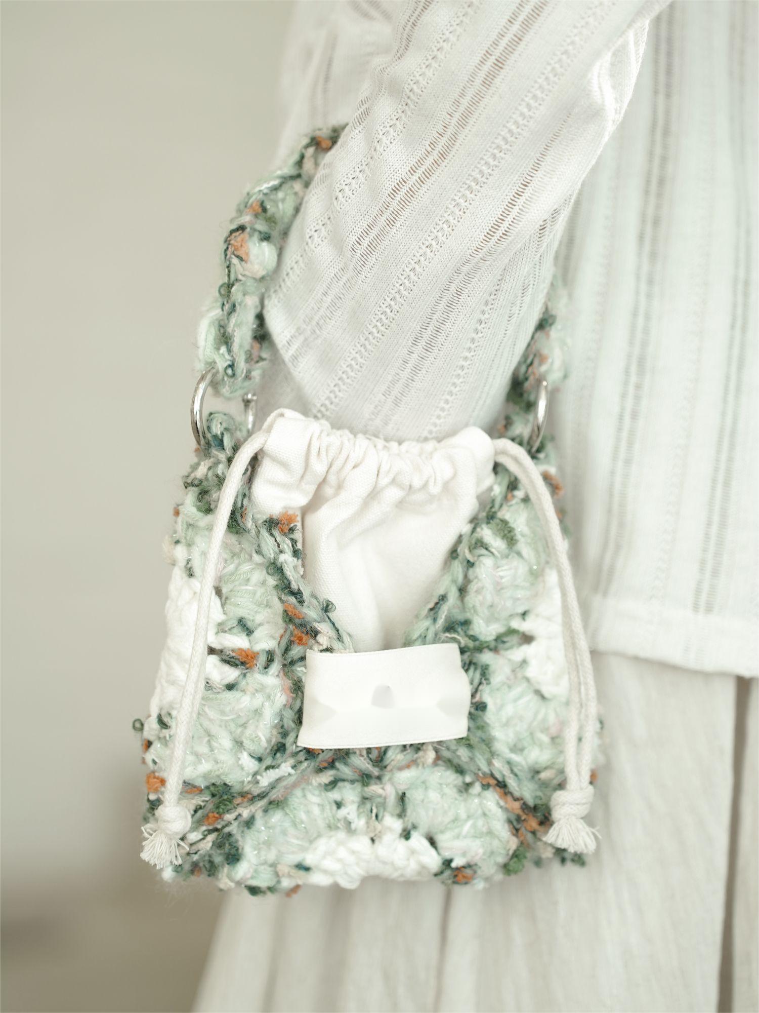 Hand Mixed Thread Square Bag DIY Material Pack Hand Knitted Crocheted Birthday Valentine's Day Gift Original-HOOKSTH