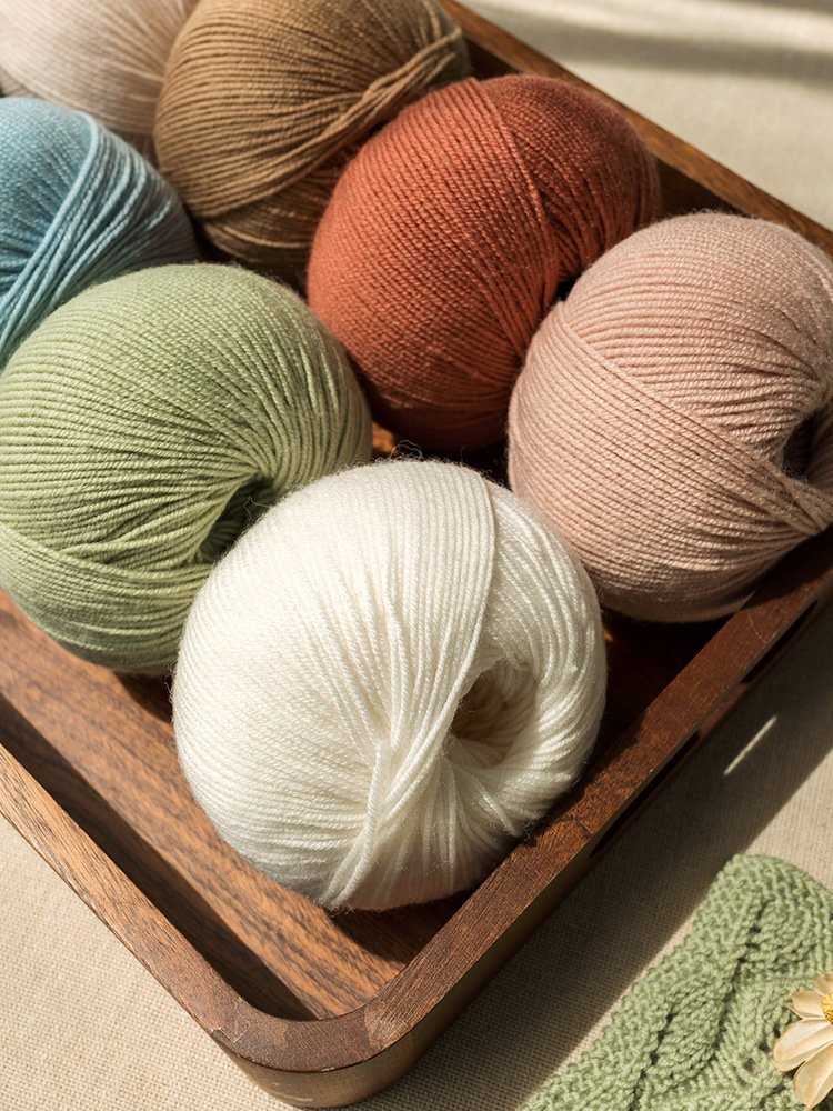 Morandi 4# Australian Merino wool yarn hand-woven gift crochet rod hat scarf sweater handmade gift diy clothes bag-HOOKSTH