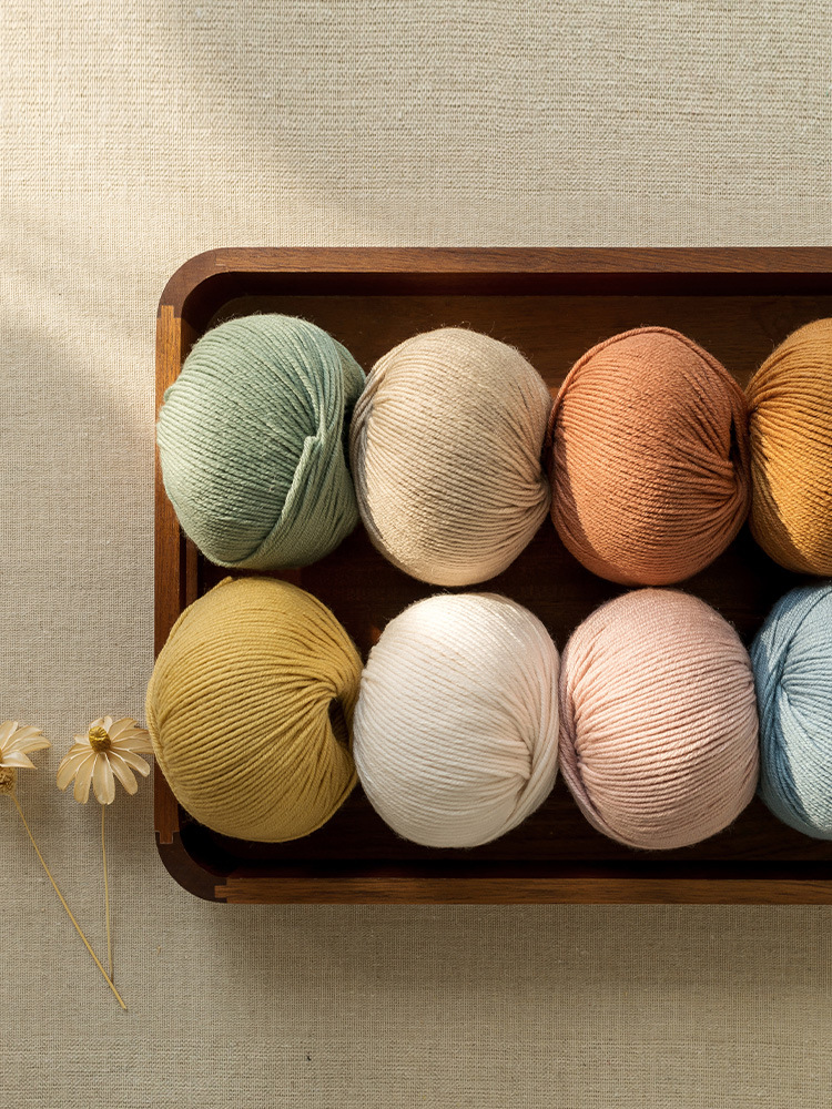 Morandi 6# Australian Merino wool yarn hand-woven gift crochet rod hat scarf sweater handmade gift diy clothes bag-HOOKSTH