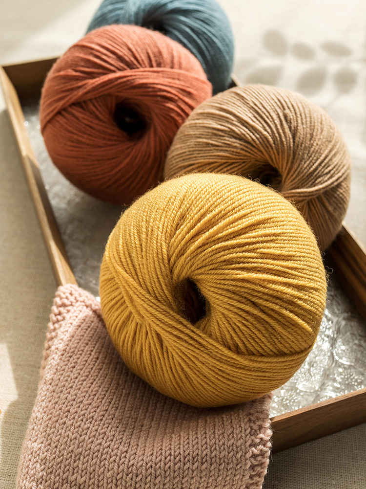 Morandi 4# Australian Merino wool yarn hand-woven gift crochet rod hat scarf sweater handmade gift diy clothes bag-HOOKSTH