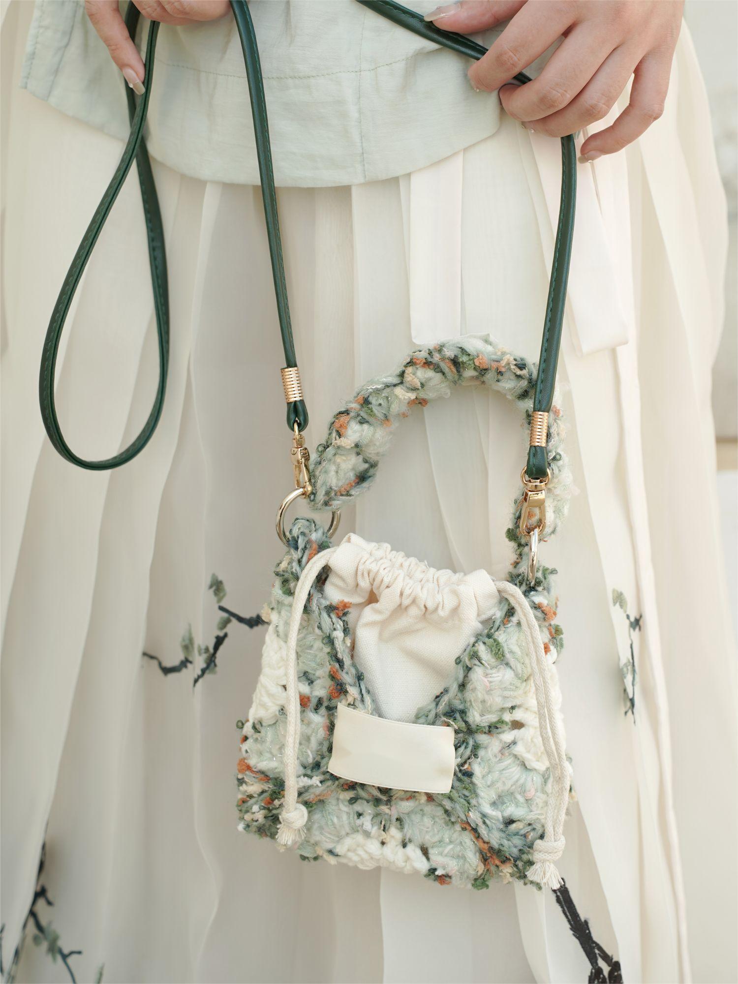 Hand Mixed Thread Square Bag DIY Material Pack Hand Knitted Crocheted Birthday Valentine's Day Gift Original-HOOKSTH