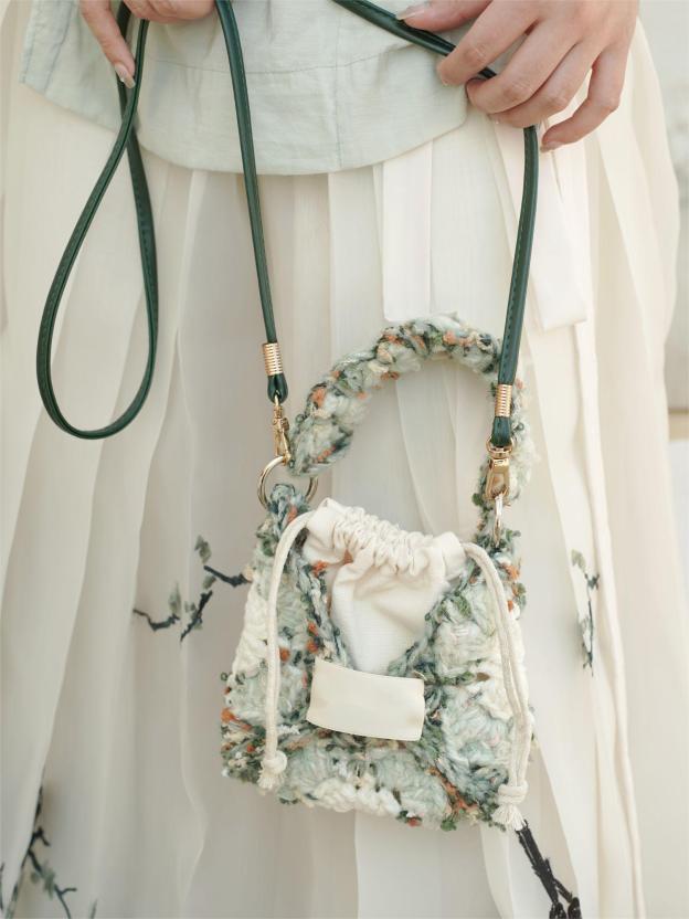 Hand Mixed Thread Square Bag DIY Material Pack Hand Knitted Crocheted Birthday Valentine's Day Gift Original-HOOKSTH