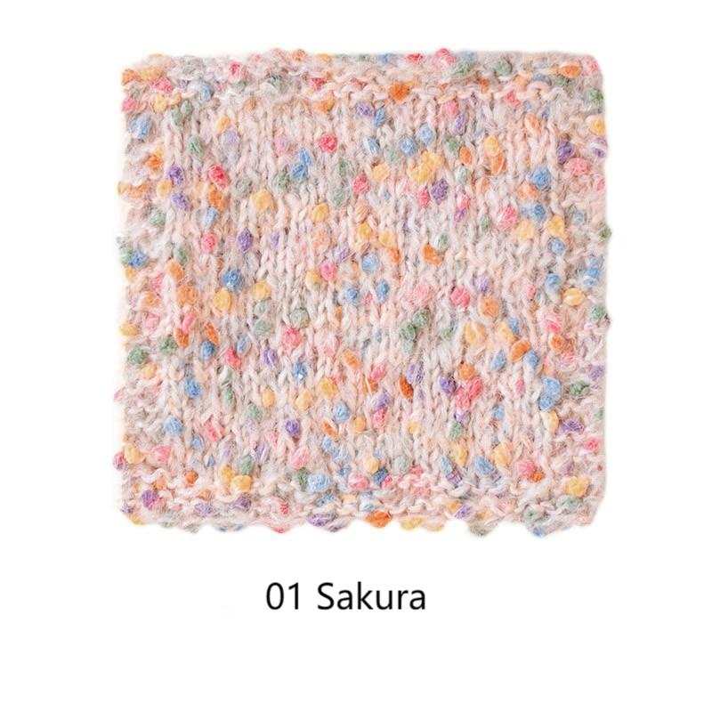 Pointillist cotton yarn hand-woven gift crochet rod hat scarf sweater handmade gift diy clothes bag-HOOKSTH