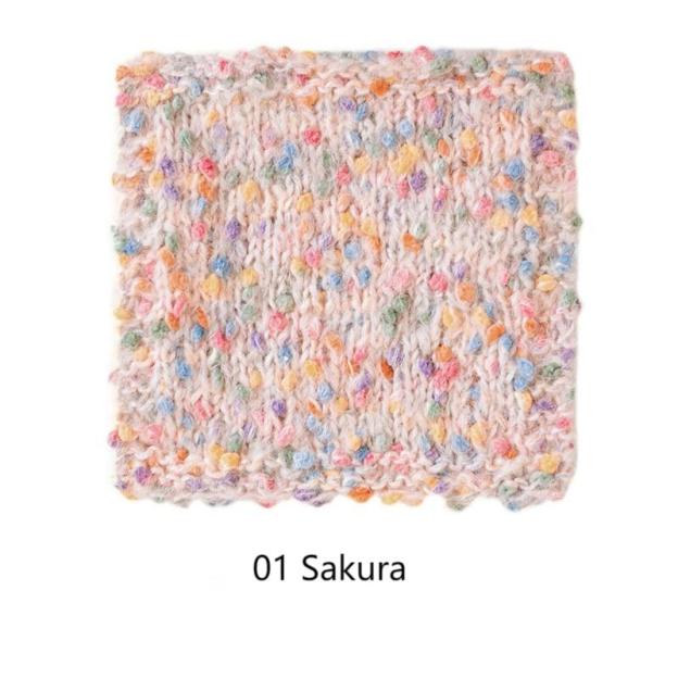 Pointillist cotton yarn hand-woven gift crochet rod hat scarf sweater handmade gift diy clothes bag-HOOKSTH