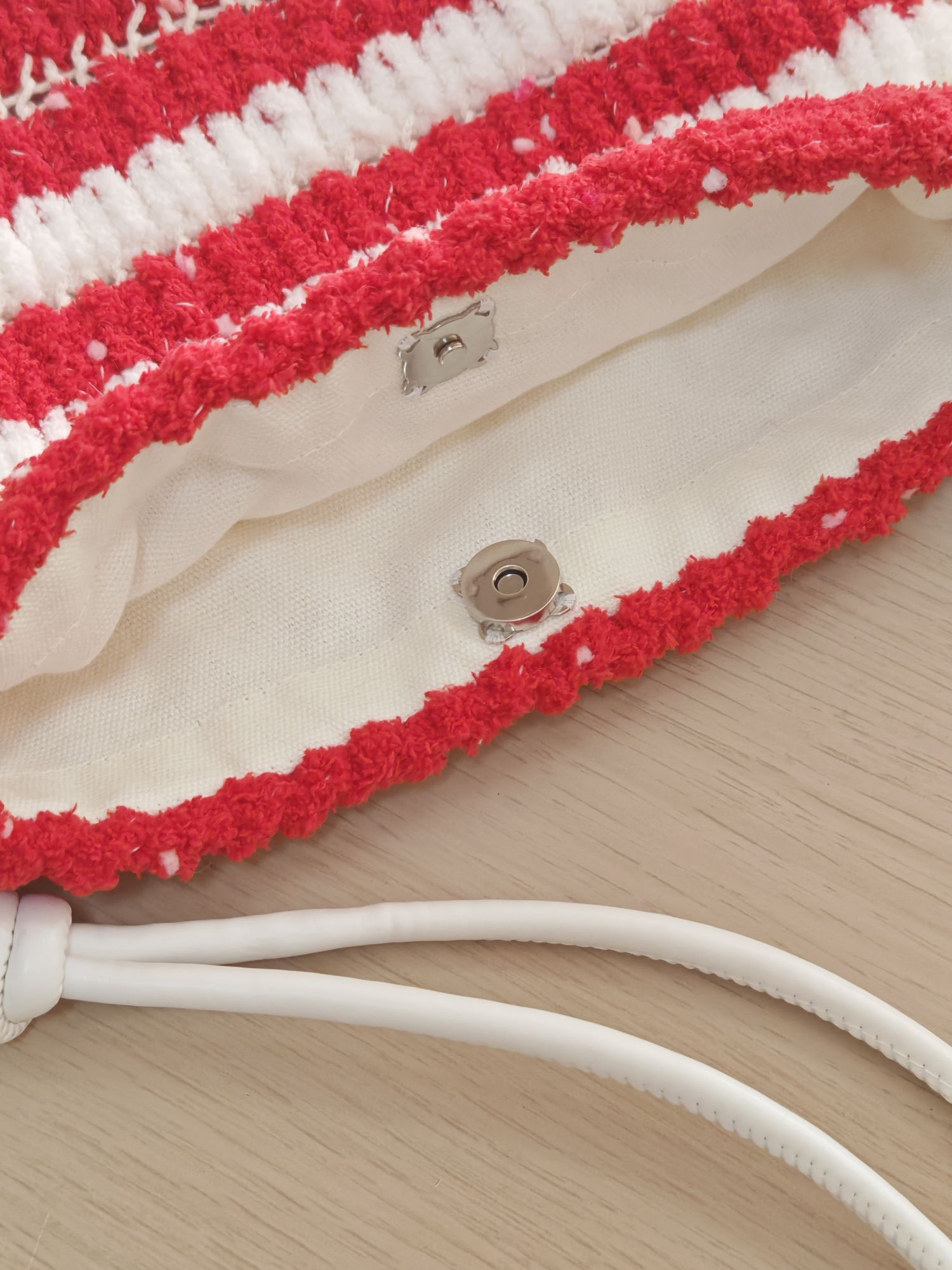 Fleece color matching bag DIY material bag shoulder crossbody soft handwoven bag autumn and winter gift original-HOOKSTH