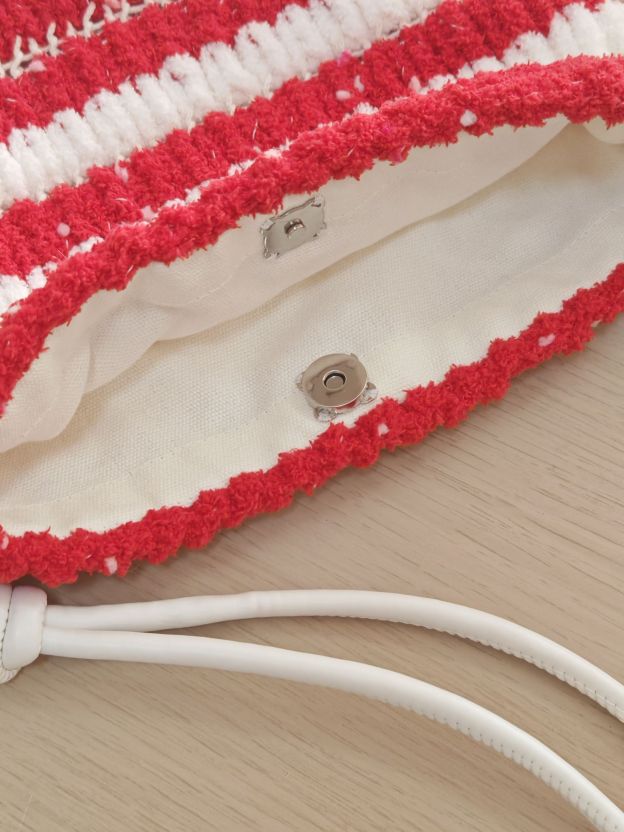 Fleece color matching bag DIY material bag shoulder crossbody soft handwoven bag autumn and winter gift original-HOOKSTH