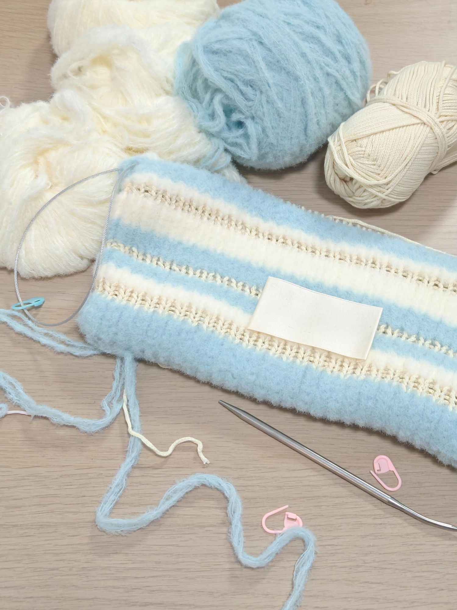 Marshmallow mix color bag DIY material bag shoulder crossbody soft hand-woven autumn and winter gifts original-HOOKSTH