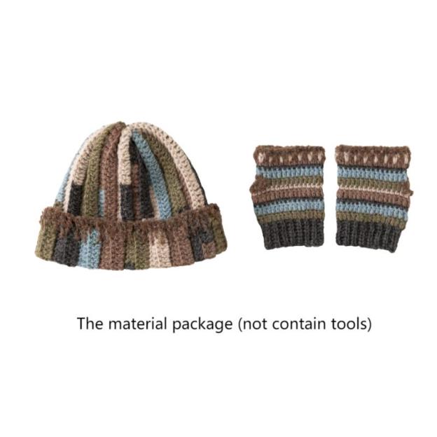 Wool Hat Glove Set Handmade DIY Crochet Wool Wool Dump Homemade Material Pack-HOOKSTH