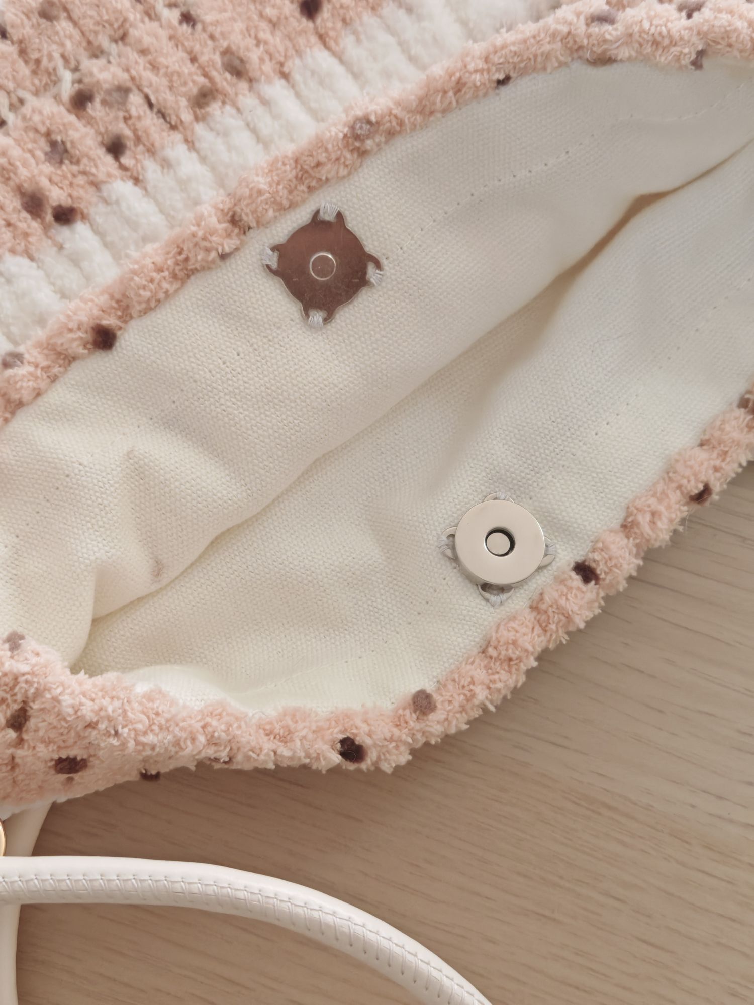 Fleece color matching bag DIY material bag shoulder crossbody soft handwoven bag autumn and winter gift original-HOOKSTH