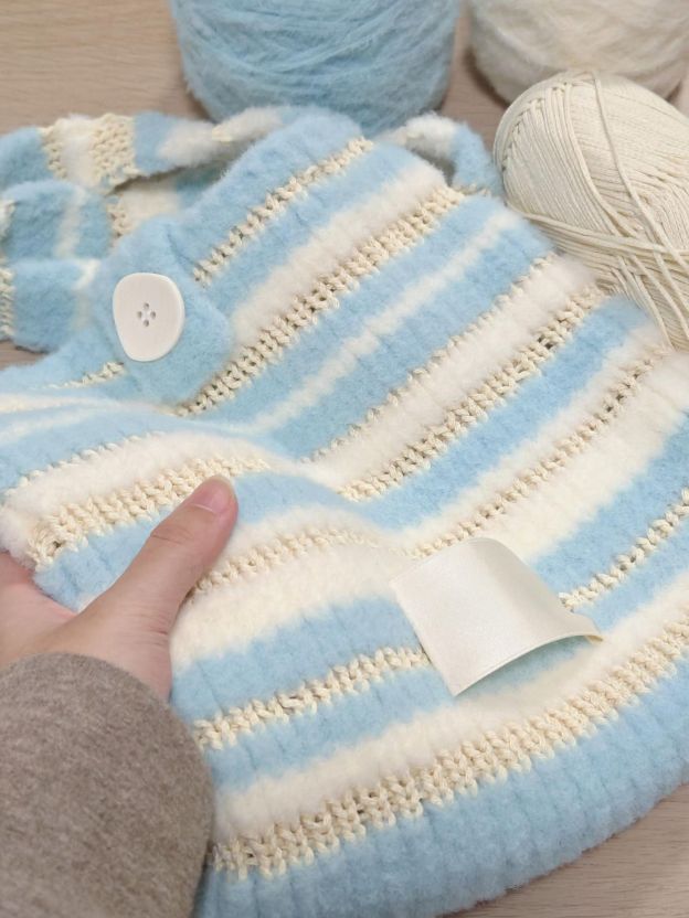 Marshmallow mix color bag DIY material bag shoulder crossbody soft hand-woven autumn and winter gifts original-HOOKSTH