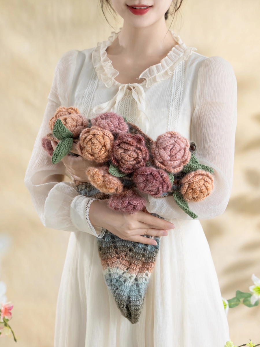 Timeless Bouquet | Handmade crocheted bouquet blanket cape