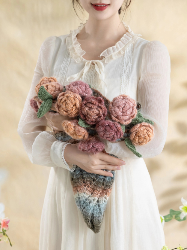 Timeless Bouquet | Handmade crocheted bouquet blanket cape