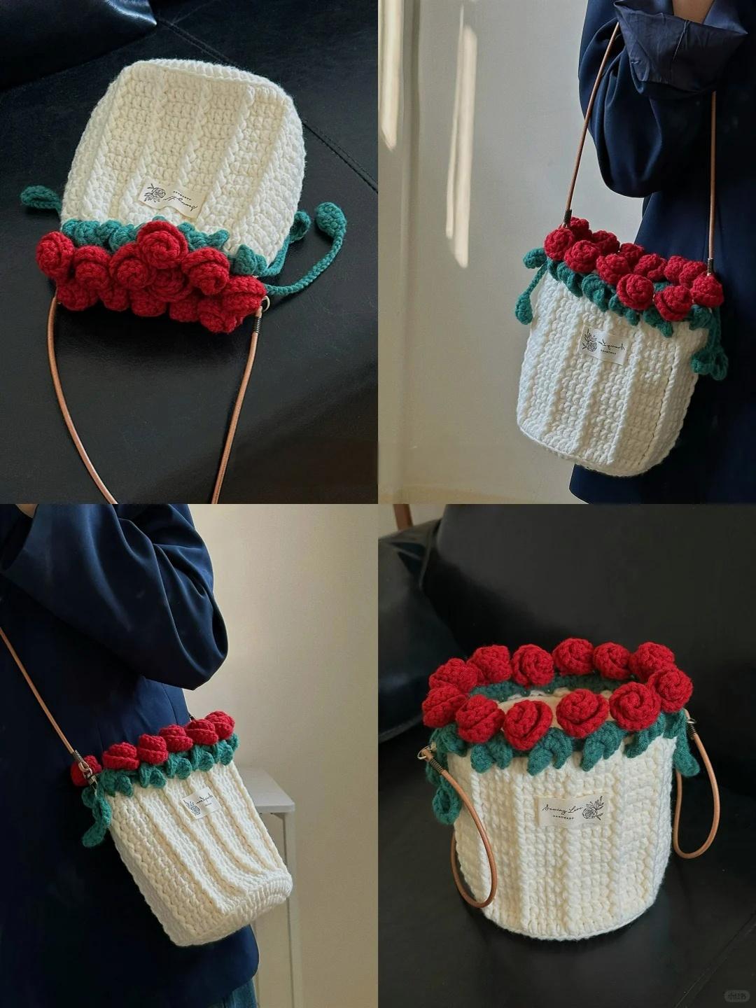 A handful of roses | Handmade Rose Crochet Bag
