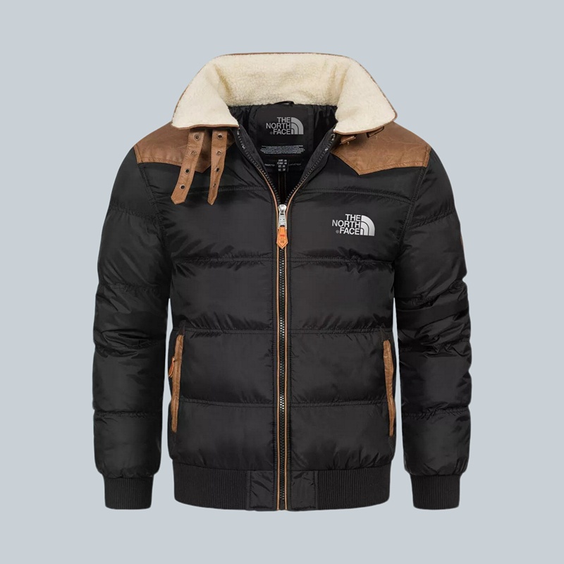 𝗧𝗵𝗲 𝗡𝗼𝗿𝘁𝗵 𝗙𝗮𝗰𝗲- Giacca bomber in pelle di cashmere con collo alto vintage