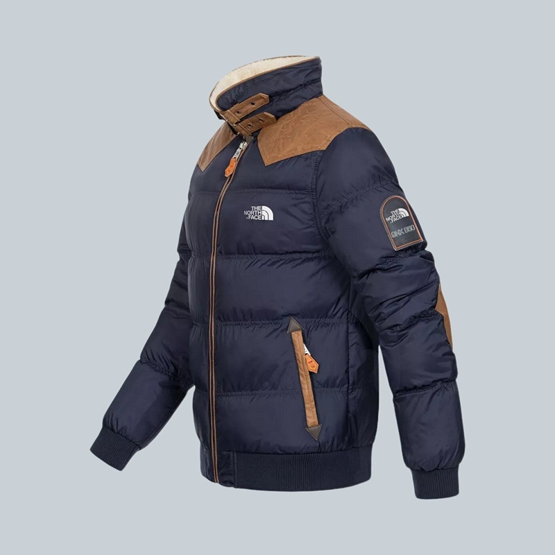𝗧𝗵𝗲 𝗡𝗼𝗿𝘁𝗵 𝗙𝗮𝗰𝗲- Giacca bomber in pelle di cashmere con collo alto vintage