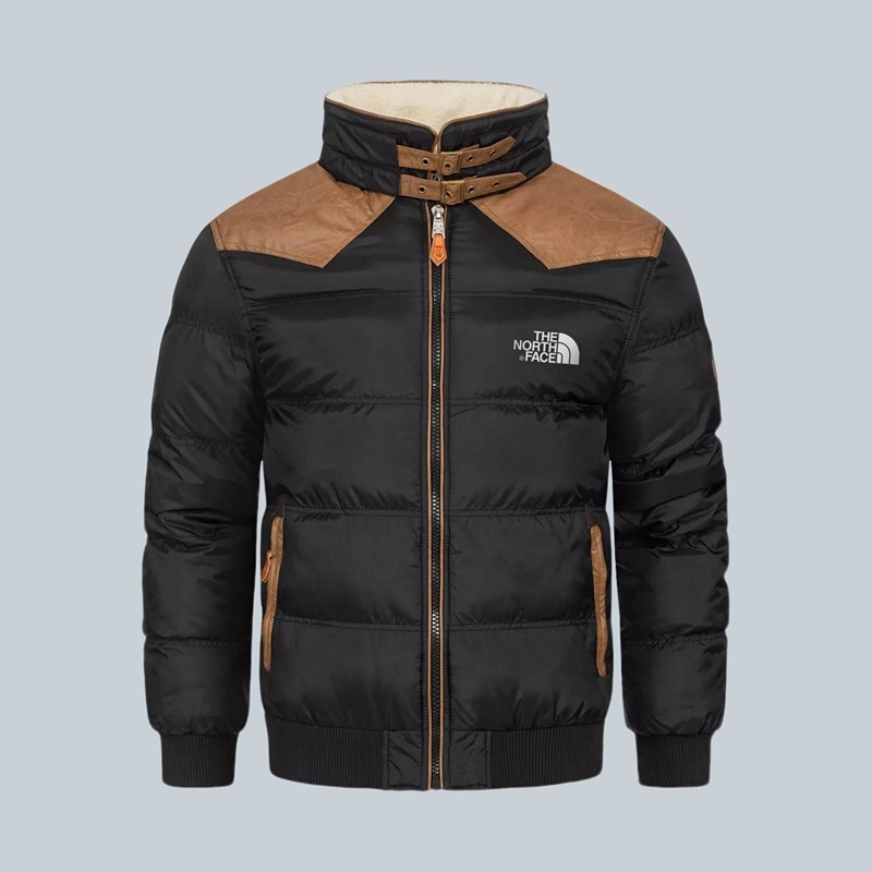 𝗧𝗵𝗲 𝗡𝗼𝗿𝘁𝗵 𝗙𝗮𝗰𝗲- Giacca bomber in pelle di cashmere con collo alto vintage