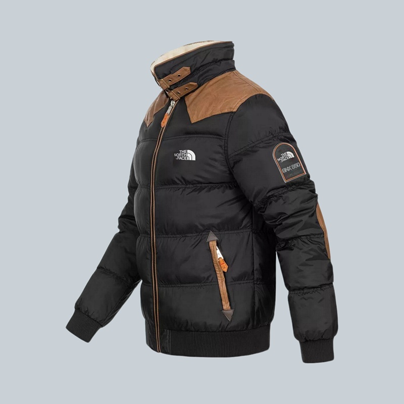 𝗧𝗵𝗲 𝗡𝗼𝗿𝘁𝗵 𝗙𝗮𝗰𝗲- Giacca bomber in pelle di cashmere con collo alto vintage