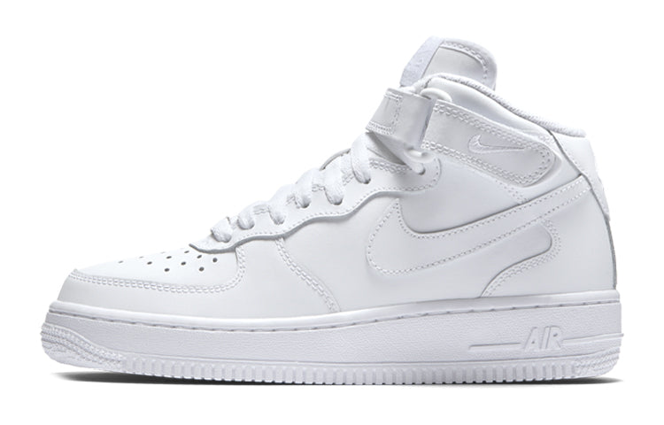 (GS) Nikdjke Air Force 1 Mid 'Triple White' 314195-113