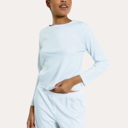 Blue Striped Pajama Set