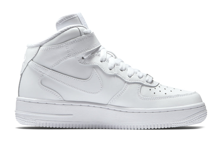 (GS) Nikdjke Air Force 1 Mid 'Triple White' 314195-113
