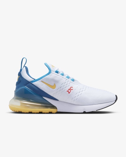 Nikdjke Air Max 270 Shoes Industrial Blue White Orange Shoes