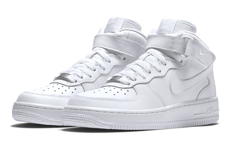(GS) Nikdjke Air Force 1 Mid 'Triple White' 314195-113
