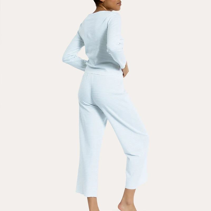 Blue Striped Pajama Set