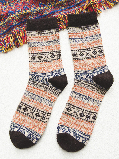 Calzini da uomo geometrici etnici retrò occidentali