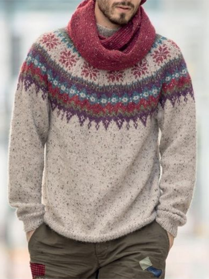 Maglione girocollo da uomo in jacquard lavorato a maglia Fairman Vintage Christmas Island