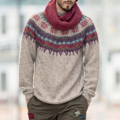 Maglione girocollo da uomo in jacquard lavorato a maglia Fairman Vintage Christmas Island