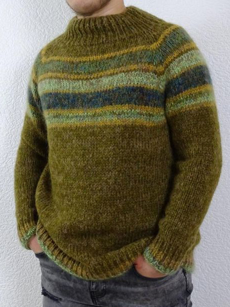 Maglione girocollo jacquard in maglia islandese vintage (unisex)