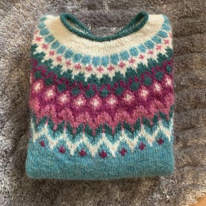 Maglione casual vintage a blocchi di colore Fairman Island